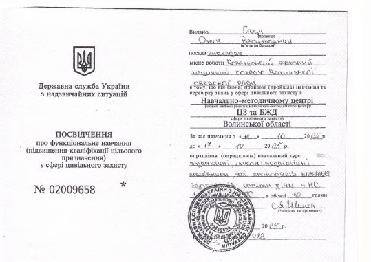 Організація із здійснення заходів з питань цивільного захисту у Волинській області у 2025році