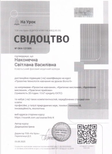 Проєктна технологія навчання на уроках біології