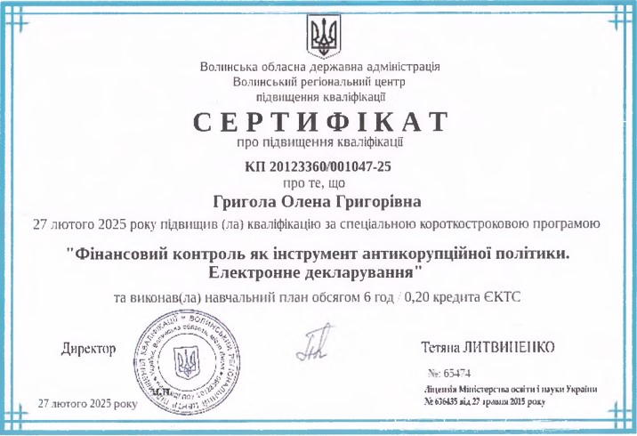 Дистанційне навчання. Фінансовий контроль як інструмент антикорупційної політики. Електронне декларування