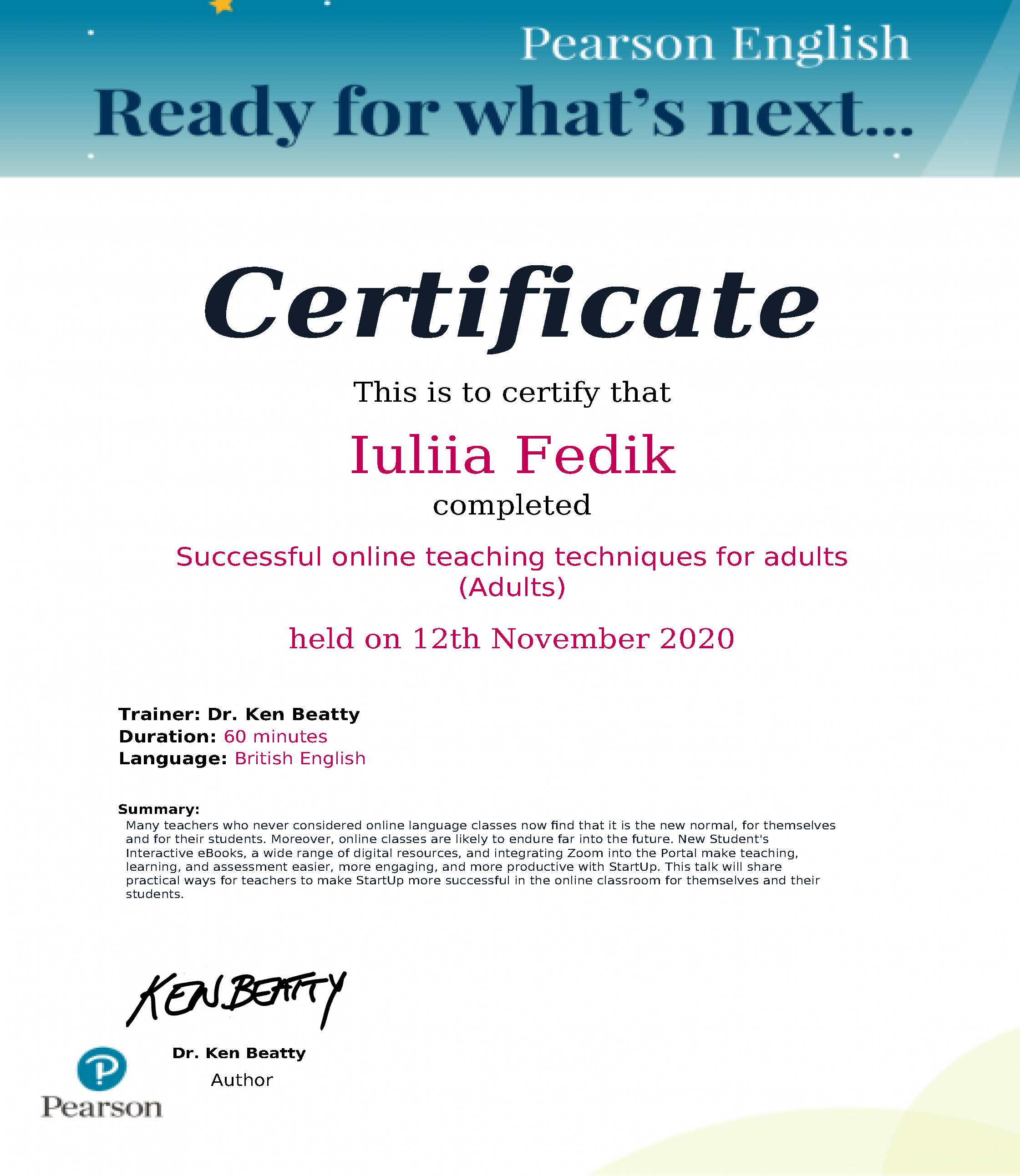 Successful online teaching techniques for adults