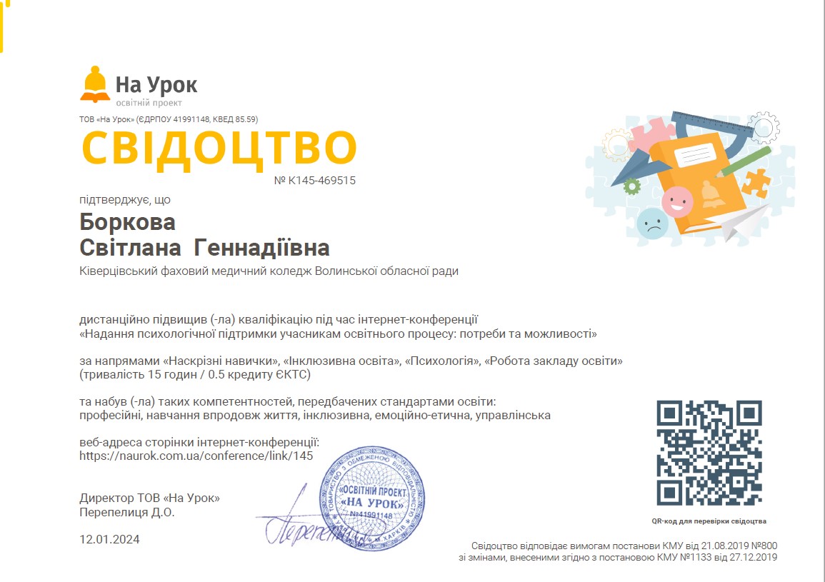 «Надання психологічної підтримки учасникам освітнього процесу: потреби та можливості»