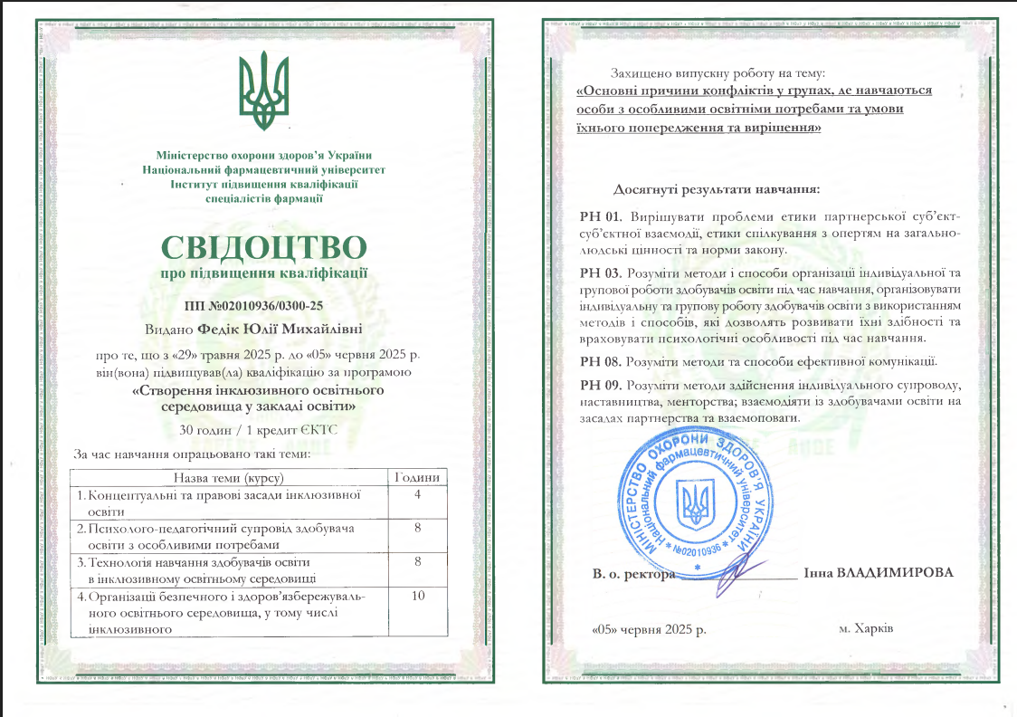 Створення інклюзивного освітнього середовища у закладі освіти
