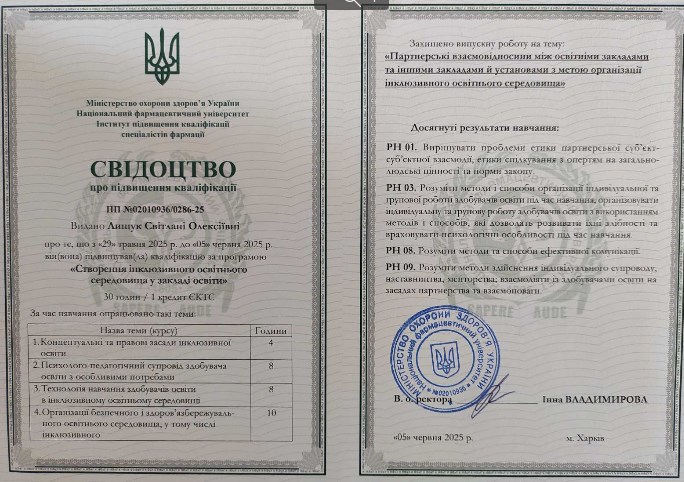 Створення інклюзивного освітнього середовища у закладі освіти