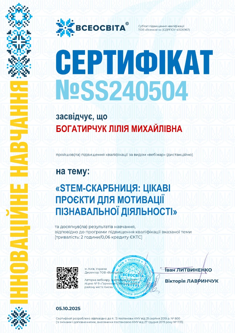 STEM-скарбниця: цікаві проєкти для мотивації пізнавальної діяльності