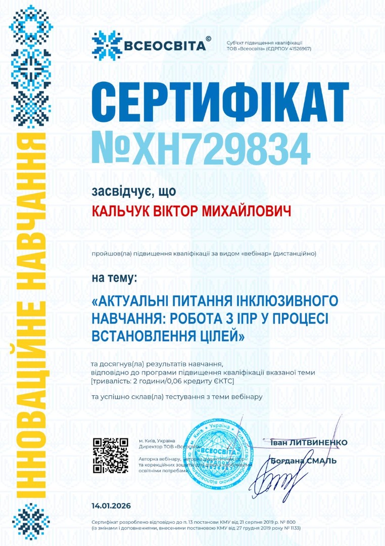 Актуальні питання інклюзивного навчання: Робота з ІПР у процесі встановлення цілей