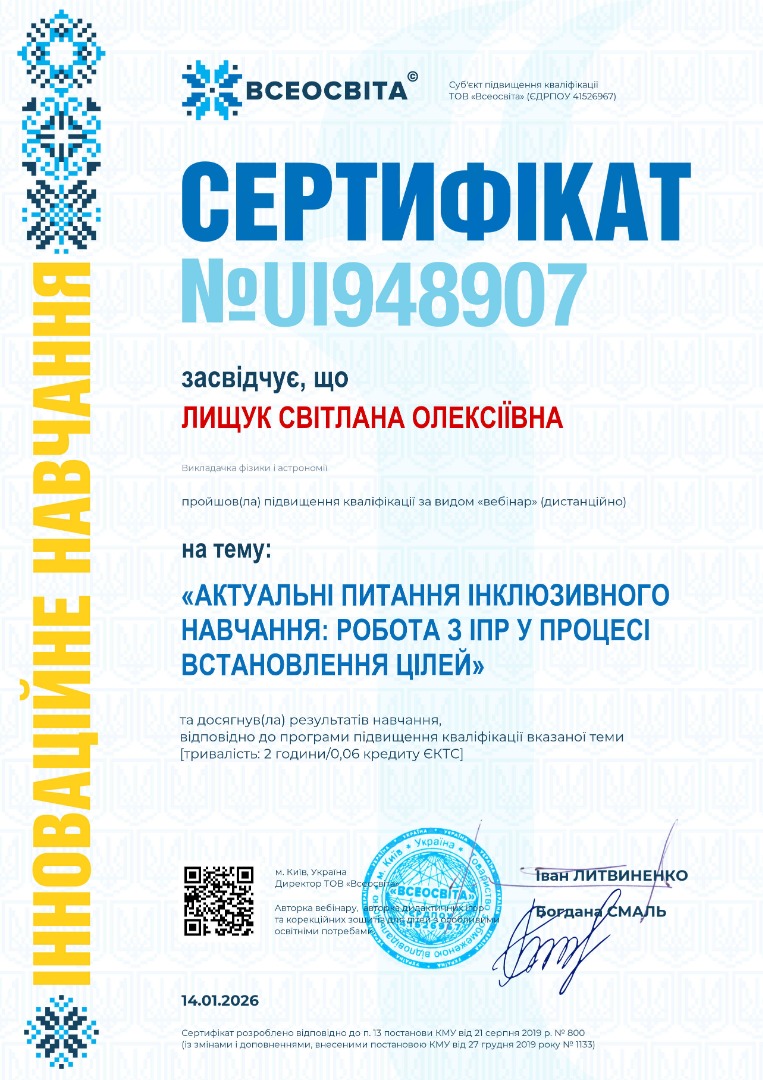 Актуальні питання інклюзивного навчання: робота з ІПР у процесі встановлення цілей
