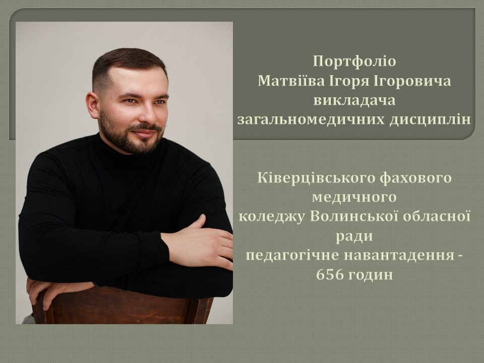 Портфоліо викладача Матвіїва І. І.