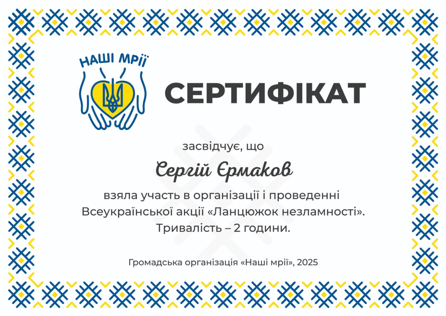 Всеукраїнська акція "Ланцюжок незламності"