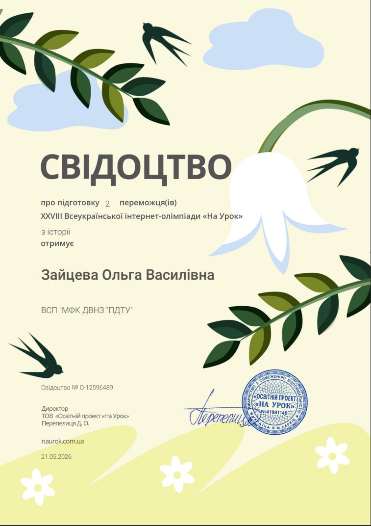 XXVIII Всеукраїнська інтернет-олімпіада "На урок" з історії