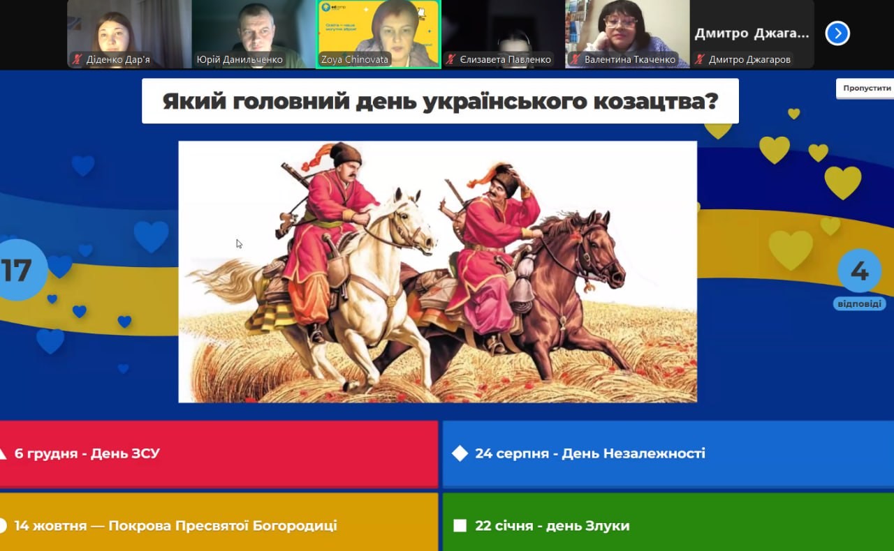Інтерактивна вікторина до Дня Збройних Сил України «Збройні Сили України — гордість нації»