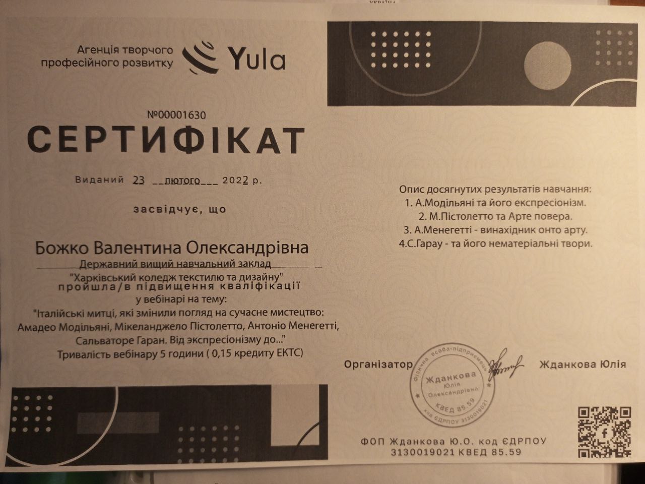 Вебінар. Італійськи мітці які змінили погляд на сучасне мистецтво