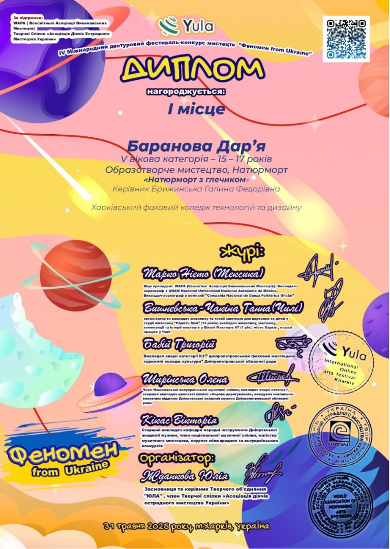 І V Міжнародний двотуровий фестиваль-конкурс мистецтв "Феномен from Ukraine"