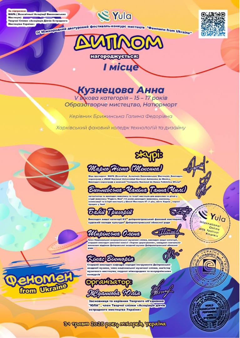 І V Міжнародний двотуровий фестиваль-конкурс мистецтв "Феномен from Ukraine"